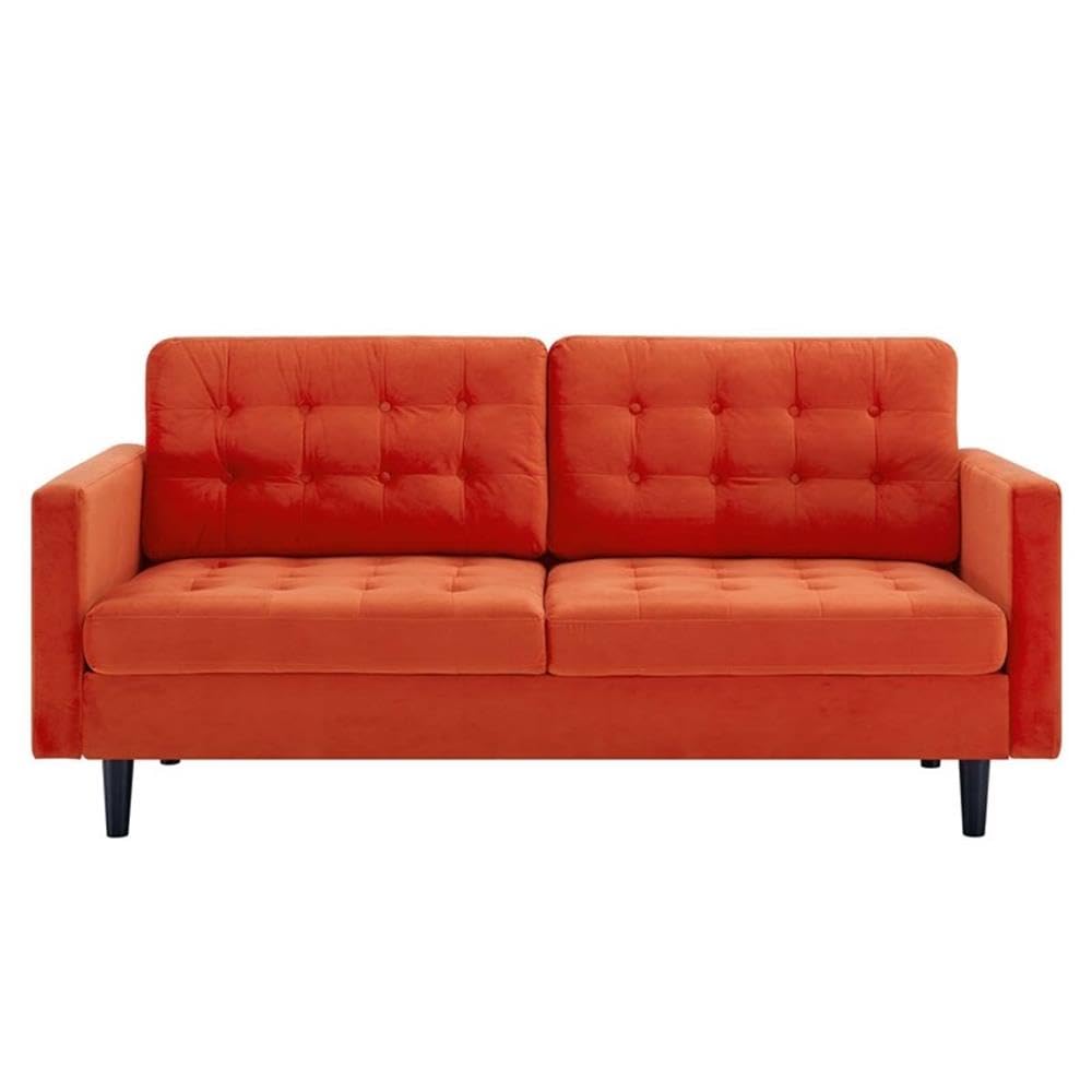 Orange Velvet Sofa S495734