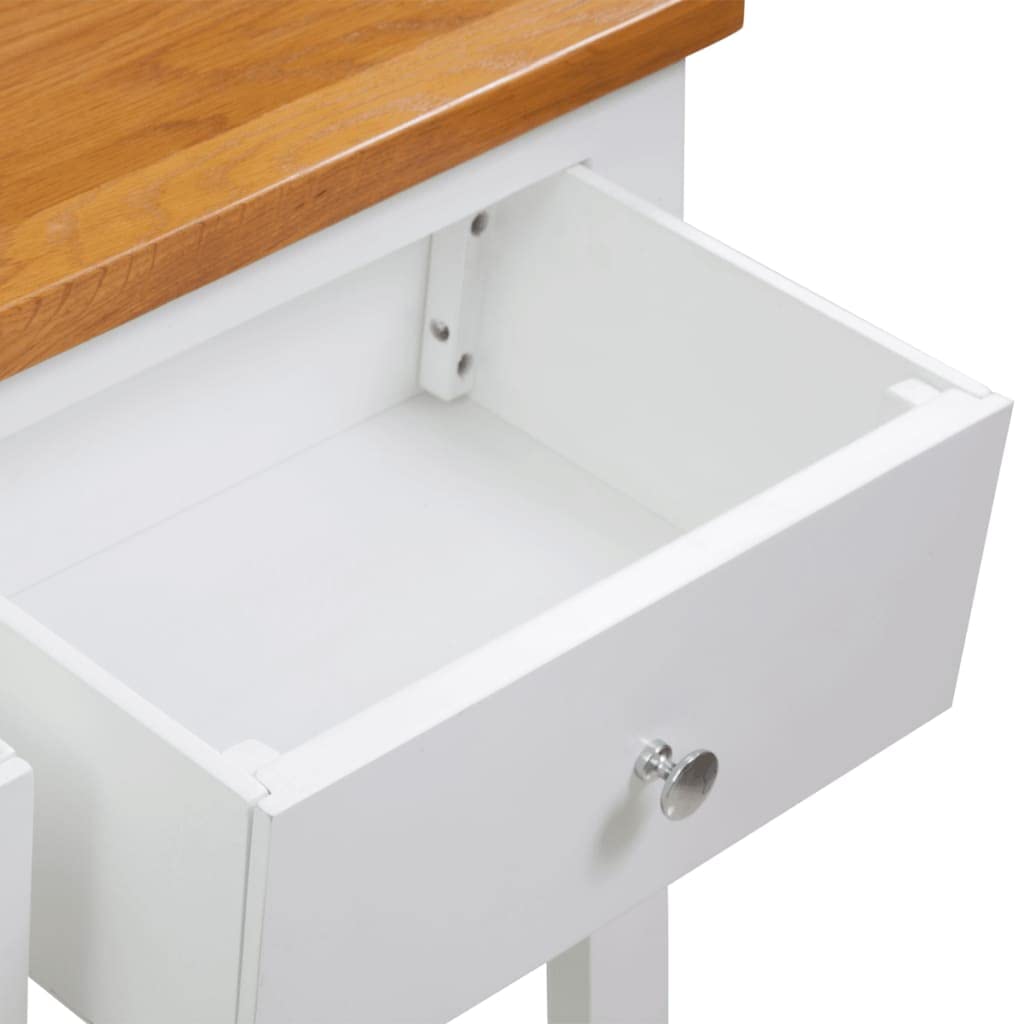 Sofa Side Table with 2 Drawers and Storage Shelves R13705
