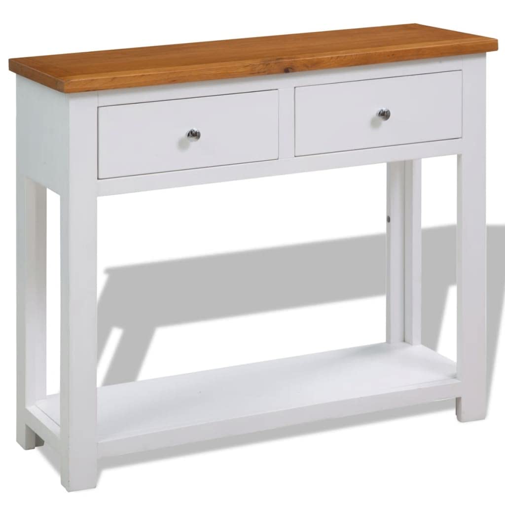 Sofa Side Table with 2 Drawers and Storage Shelves R13705