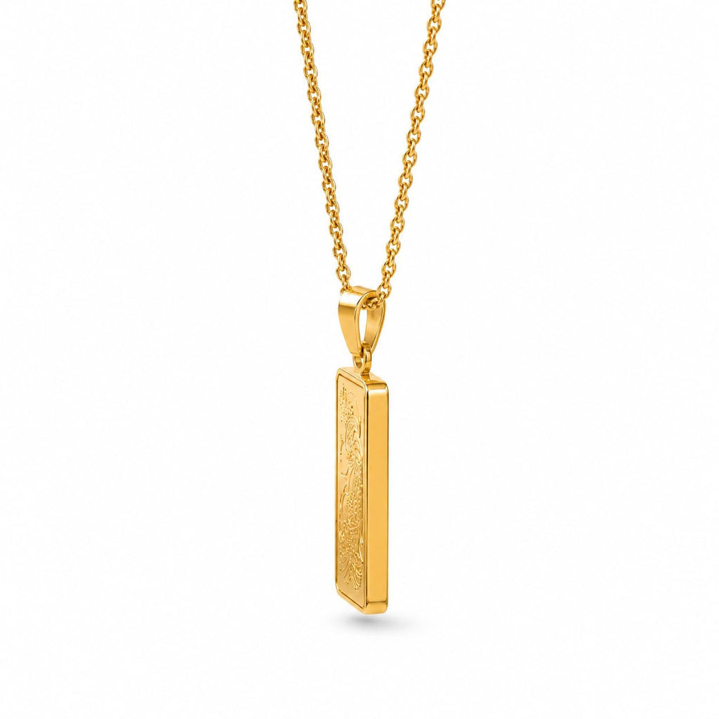 24K Yellow Gold Center Pendant with Gold Frame I7180