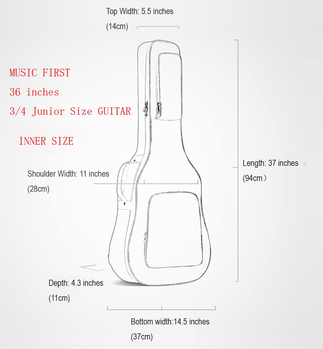 0.9" Padded 36 inch Soft Guitar Case M895