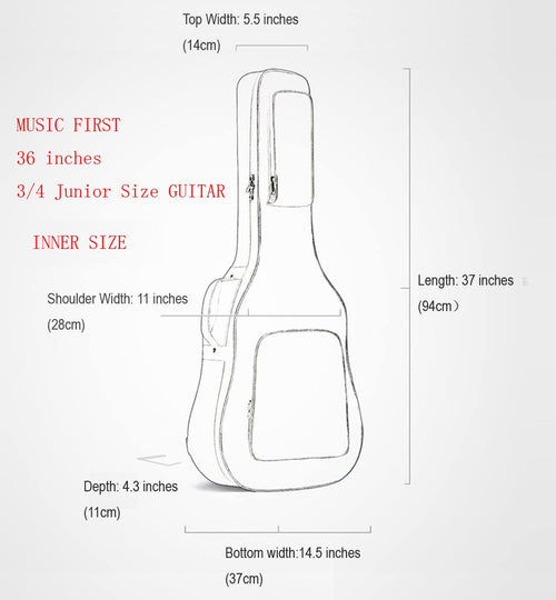 0.9" Padded 36 inch Soft Guitar Case M895