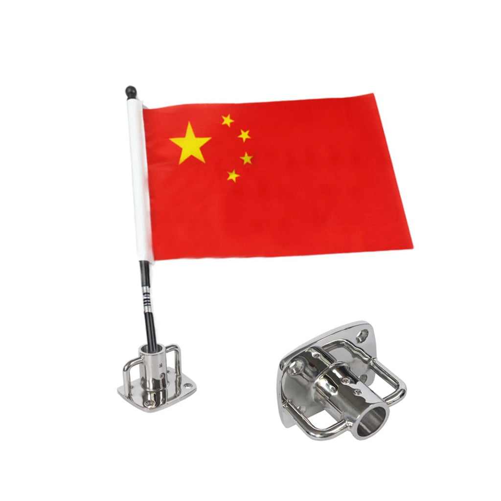 2pcs Stainless Steel Flag Pole Socket Base L347