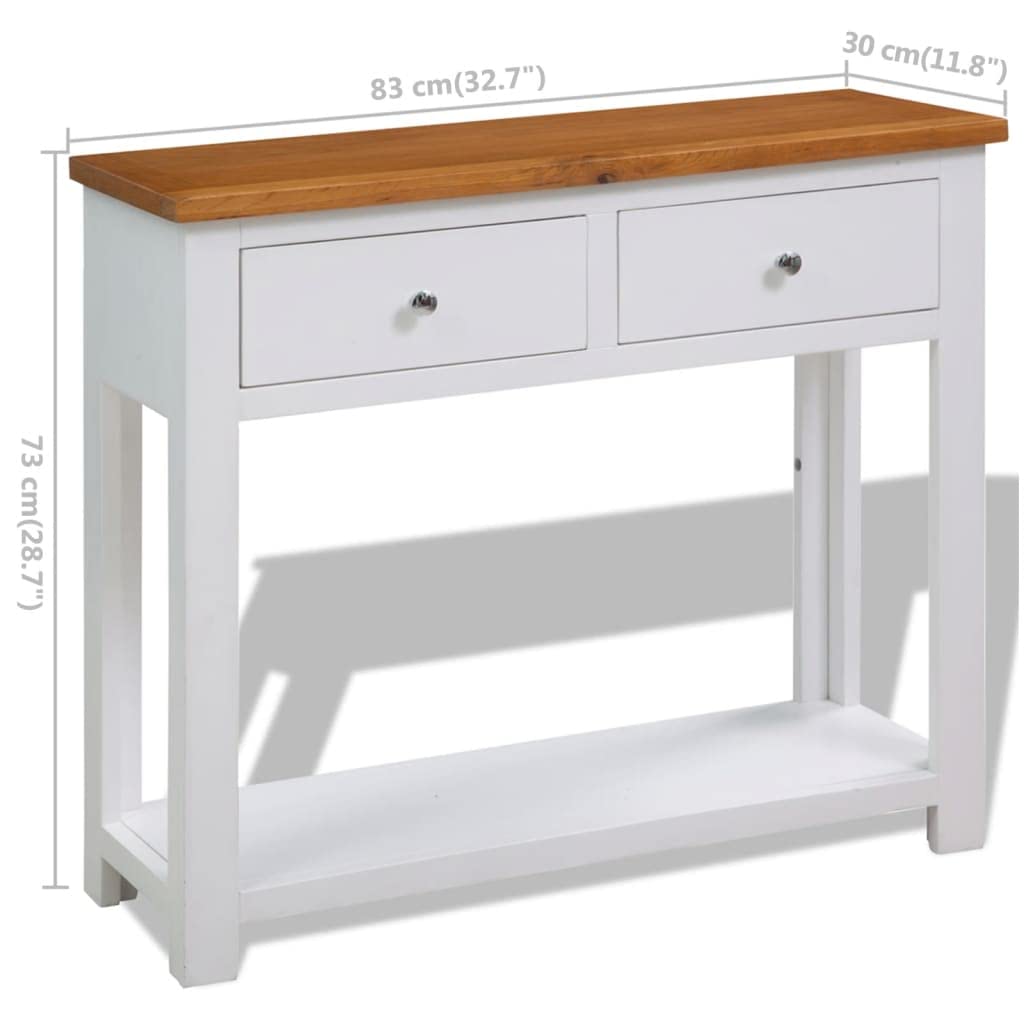Sofa Side Table with 2 Drawers and Storage Shelves R13705