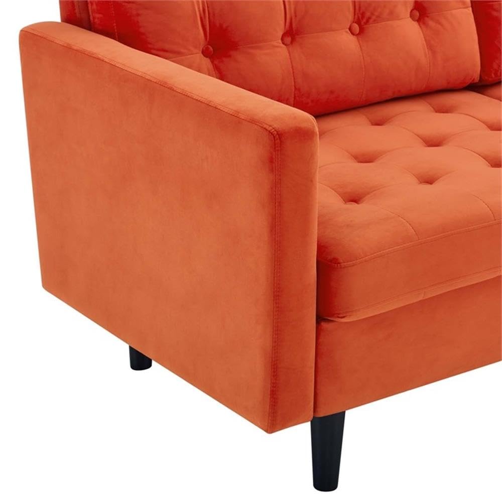 Orange Velvet Sofa S495734
