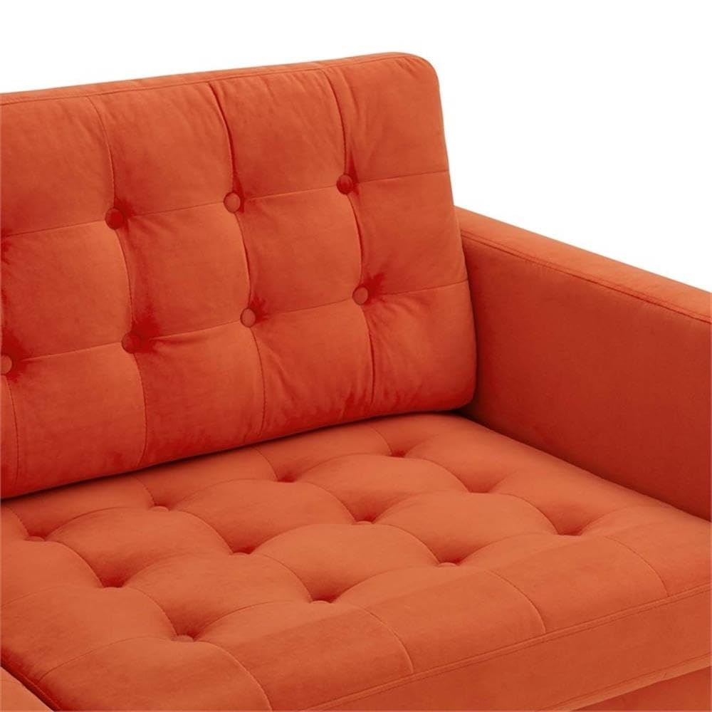 Orange Velvet Sofa S495734