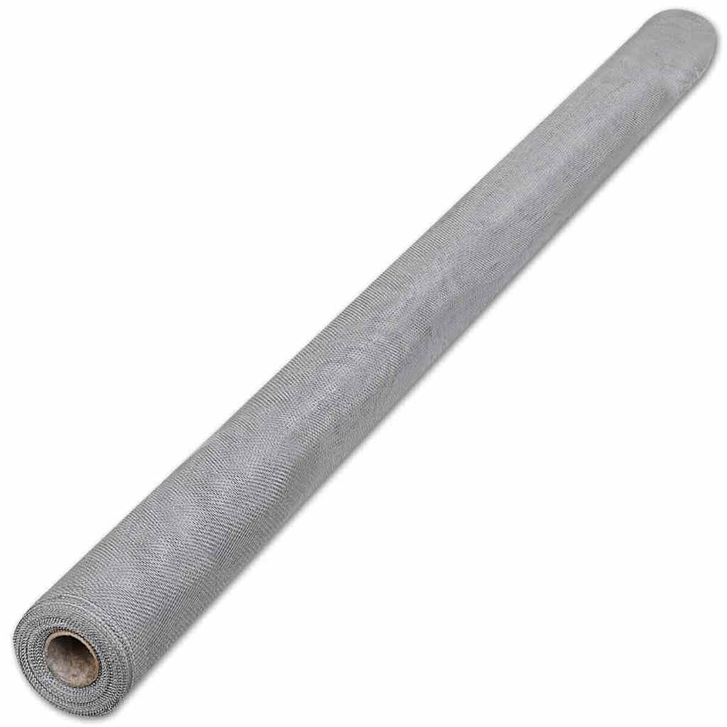 Aluminum Mesh Screen 39.4x196.9 Inch Silver B997