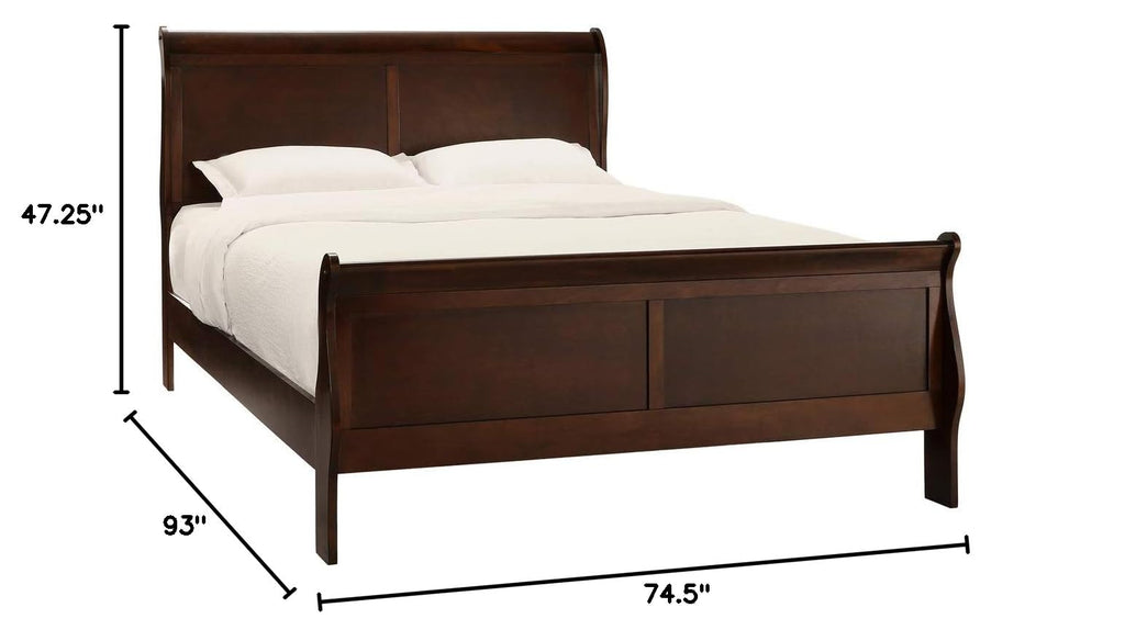 Cal King Cherry Sleigh Panel Bed N3212