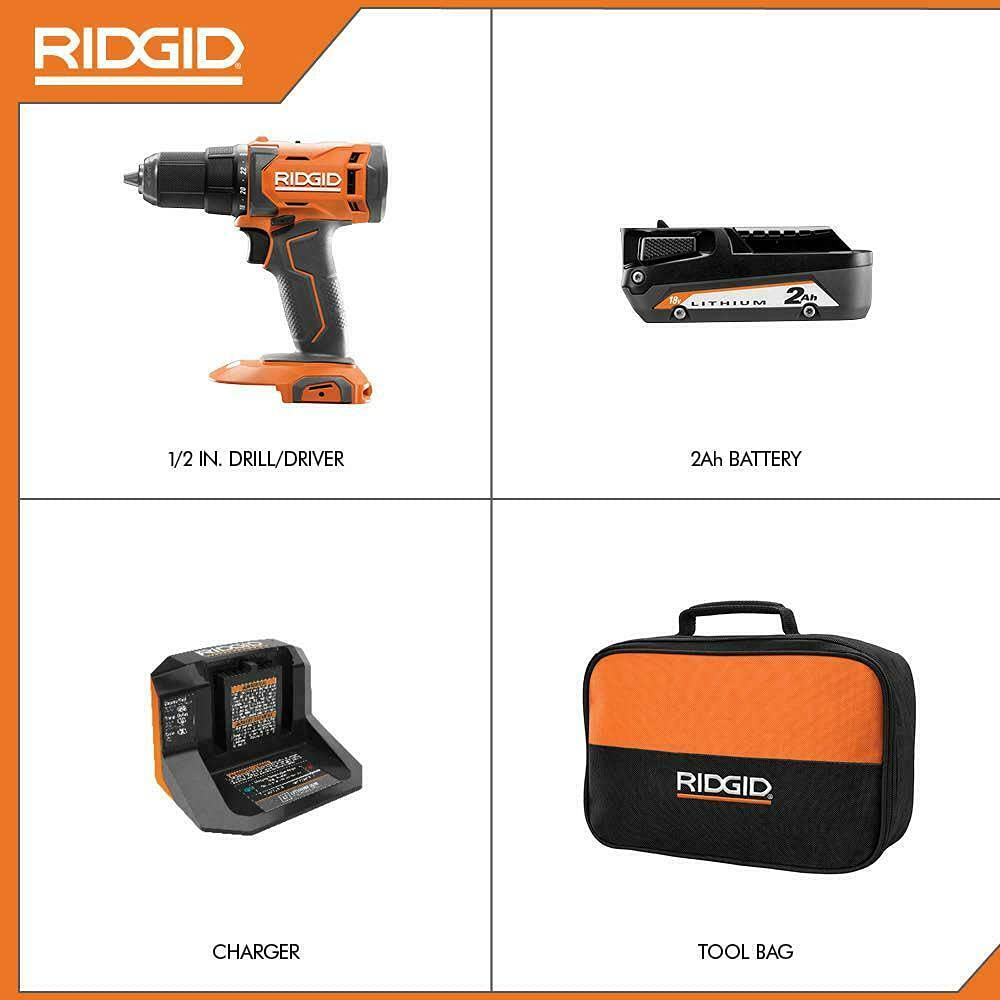 18V Cordless 1/2 in. Drill/Driver Kit with Battery and Charger W132167