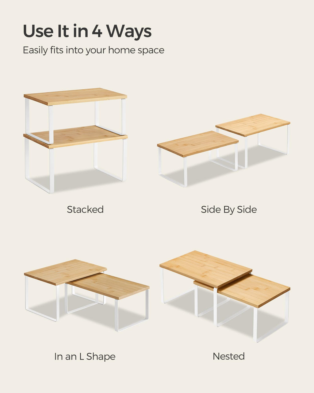 Set of 4 Kitchen Storage Shelf V927115