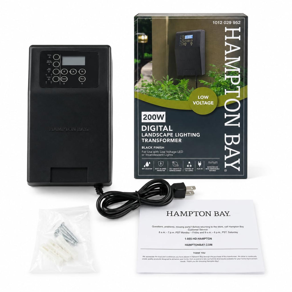 200W Low Voltage Landscape Lighting Transformer Black G626322