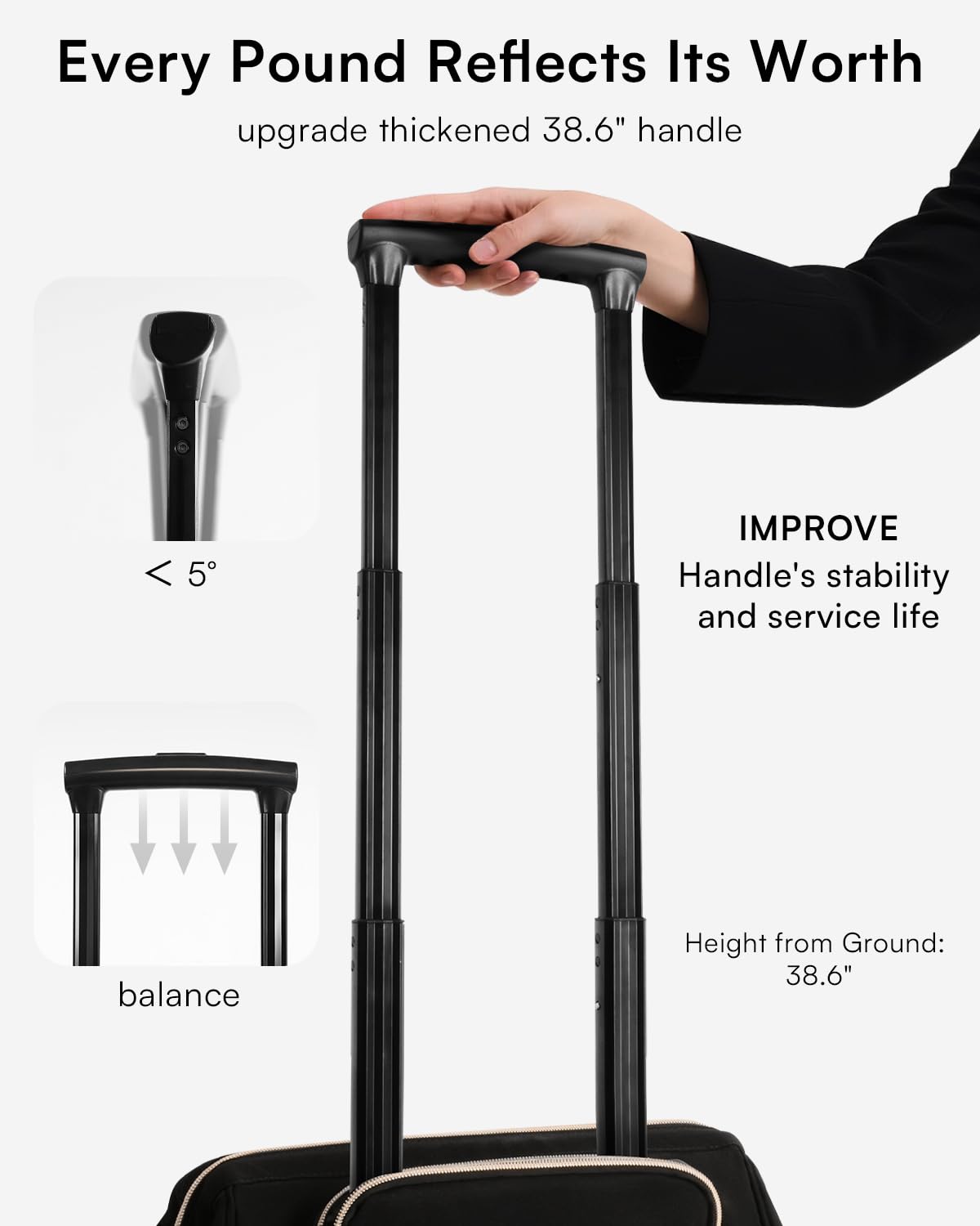 Black Rolling Backpack with Wheels T628