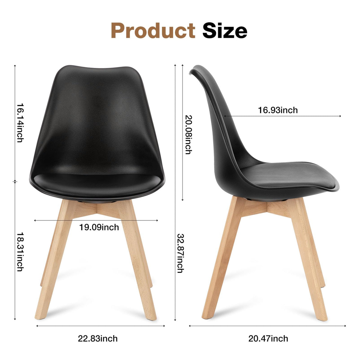 Dining Chairs Set of 4 PU Leather F5936