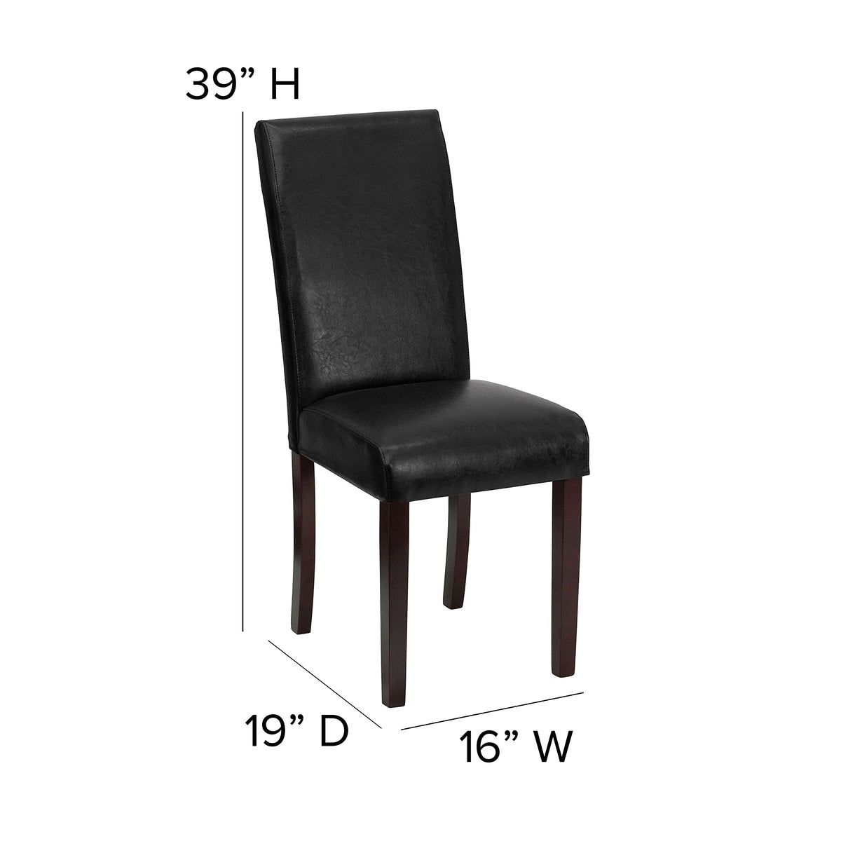 Black LeatherSoft Upholstered Dining Chair A42326