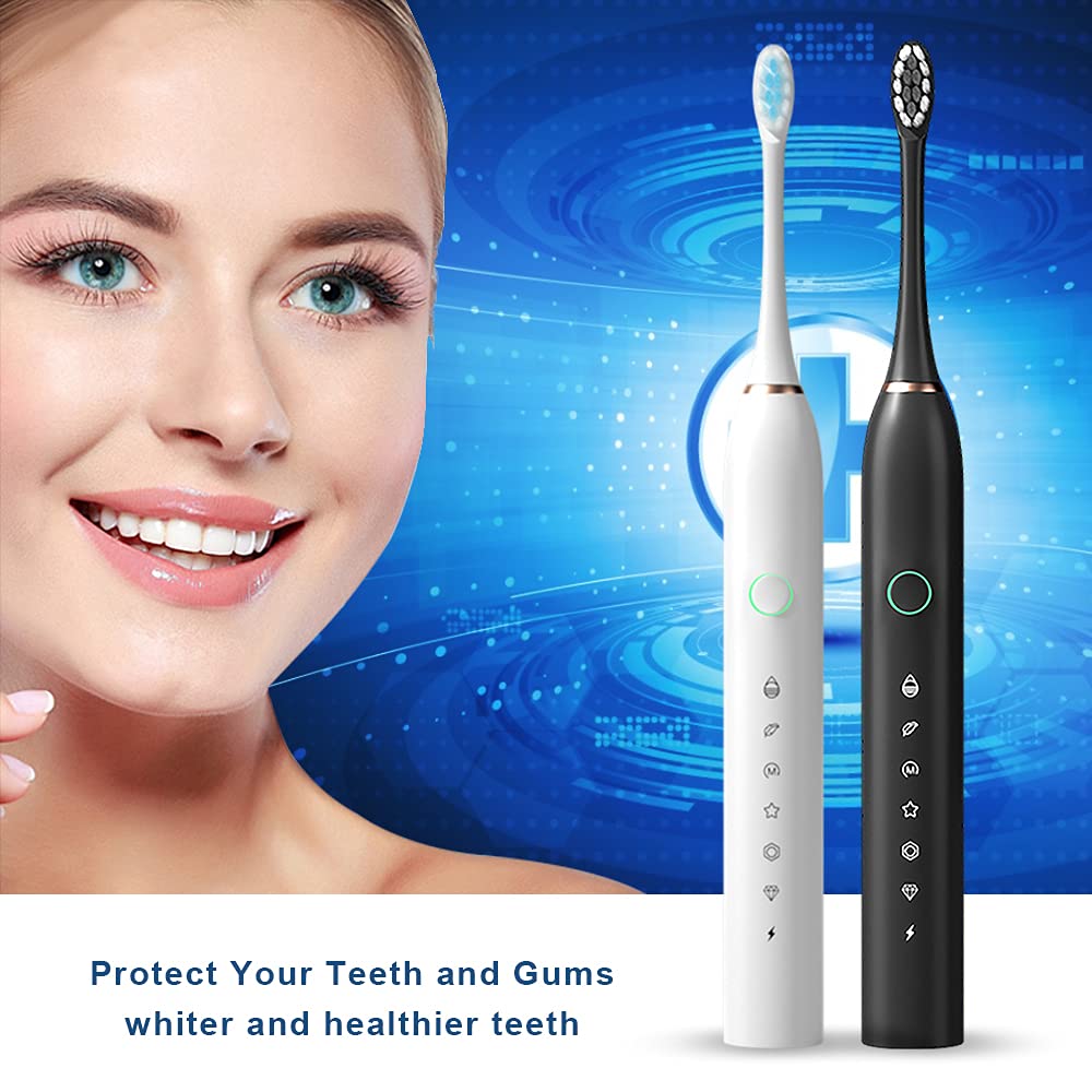 2 Pack Rechargeable Electric Toothbrushes with 8 Brush Heads L48848