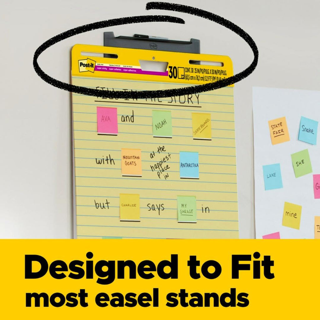 Yellow Lined Easel Pad, 25 x 30 in, 2 Pads F321910