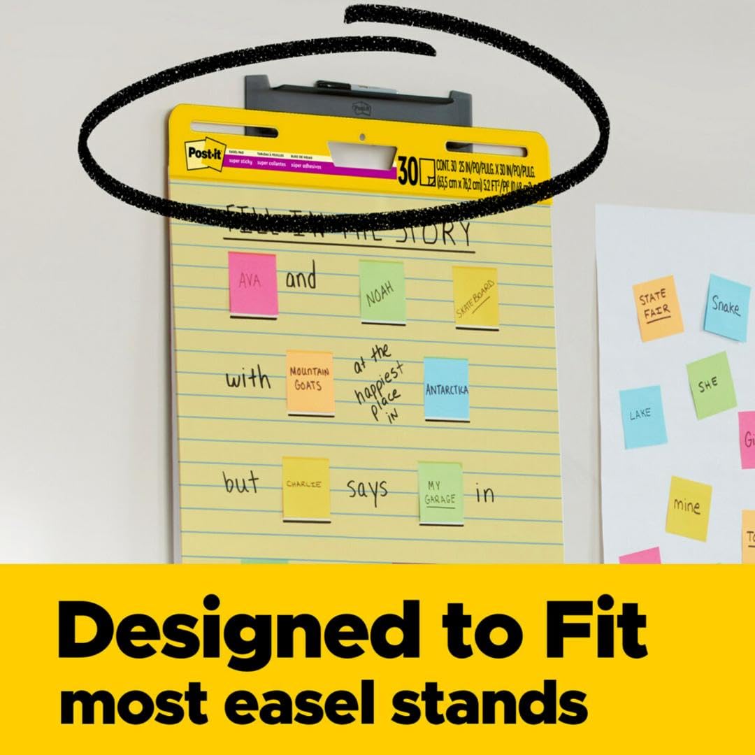 Yellow Lined Easel Pad, 25 x 30 in, 2 Pads F321910