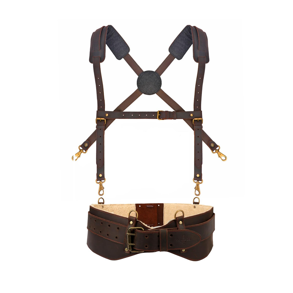 Leather Padded Tool Belt with Suspenders I814