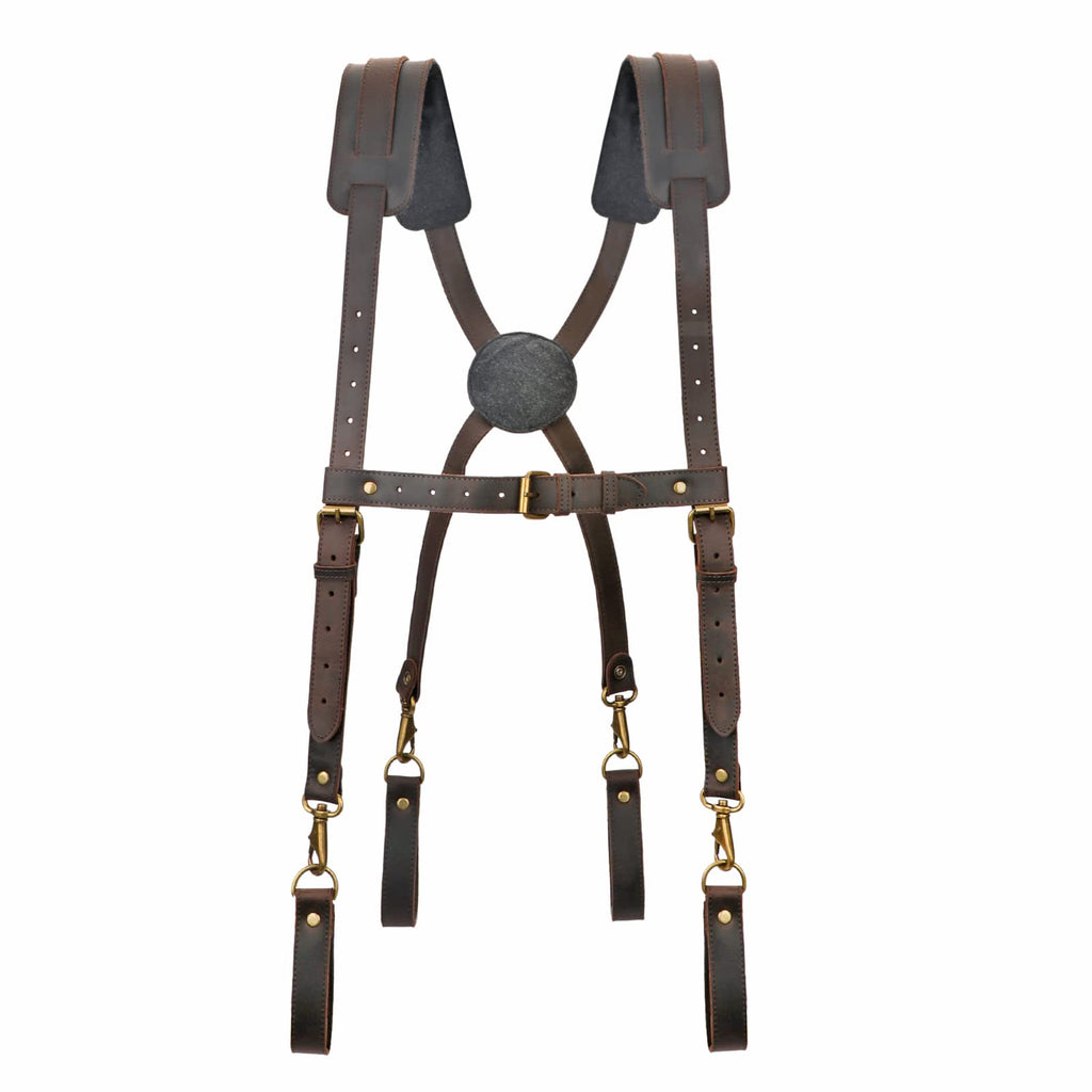 Leather Padded Tool Belt with Suspenders I814
