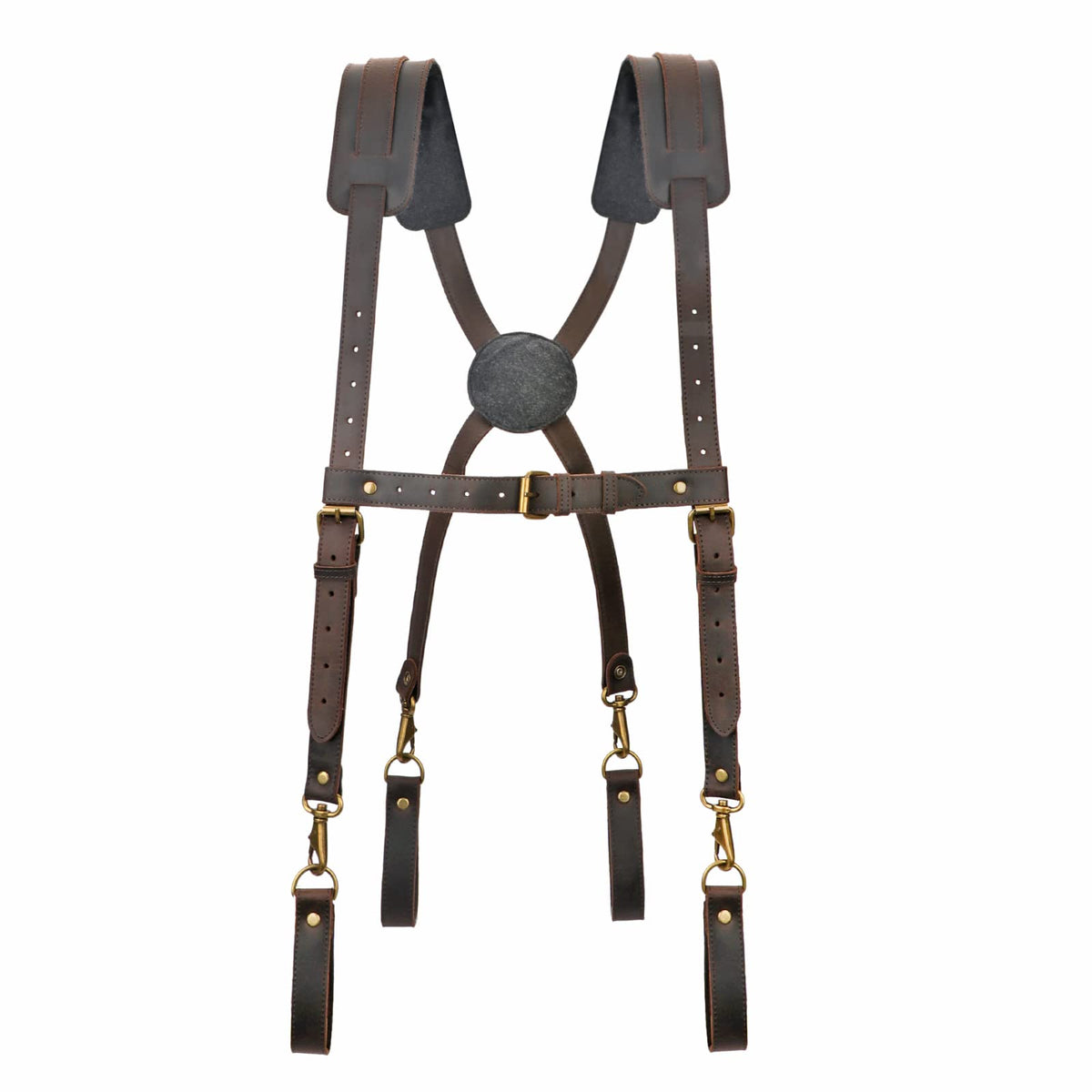 Leather Padded Tool Belt with Suspenders I814