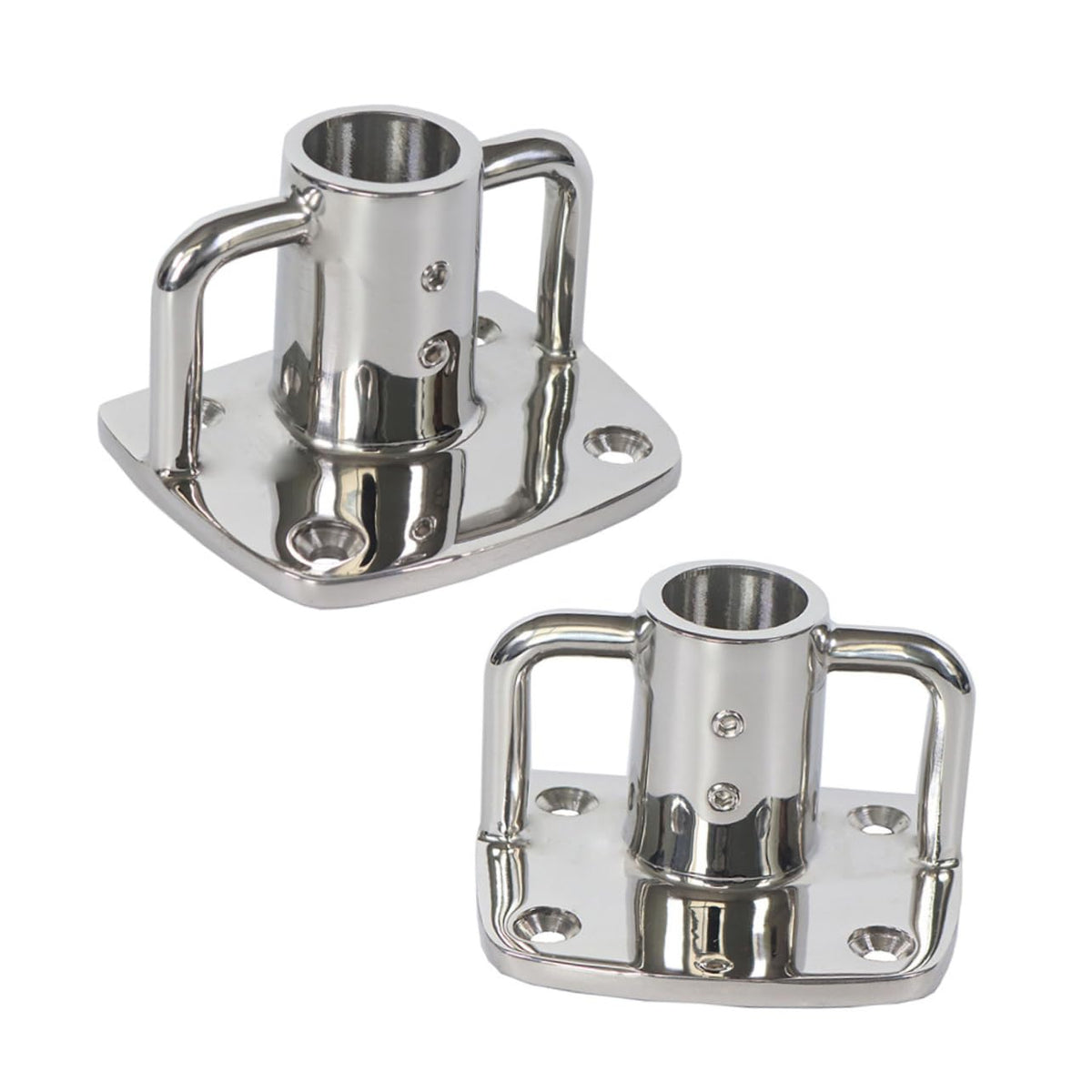 2pcs Stainless Steel Flag Pole Socket Base L347