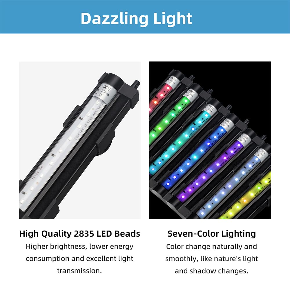 6 Inch IP68 Waterproof Color Changing Submersible Aquarium Light D917