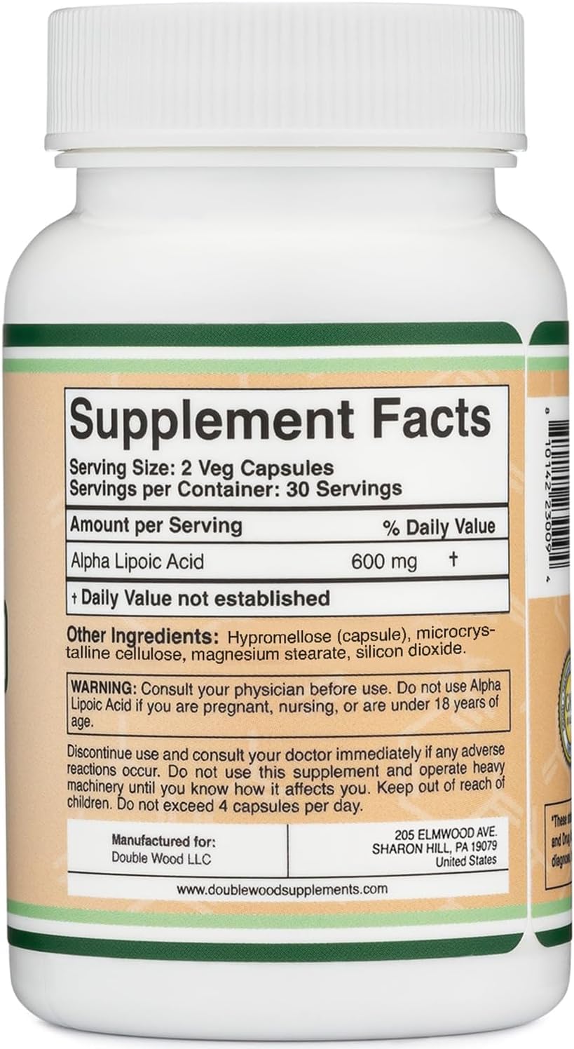 Alpha Lipoic Acid 600mg 60 Capsules Y915