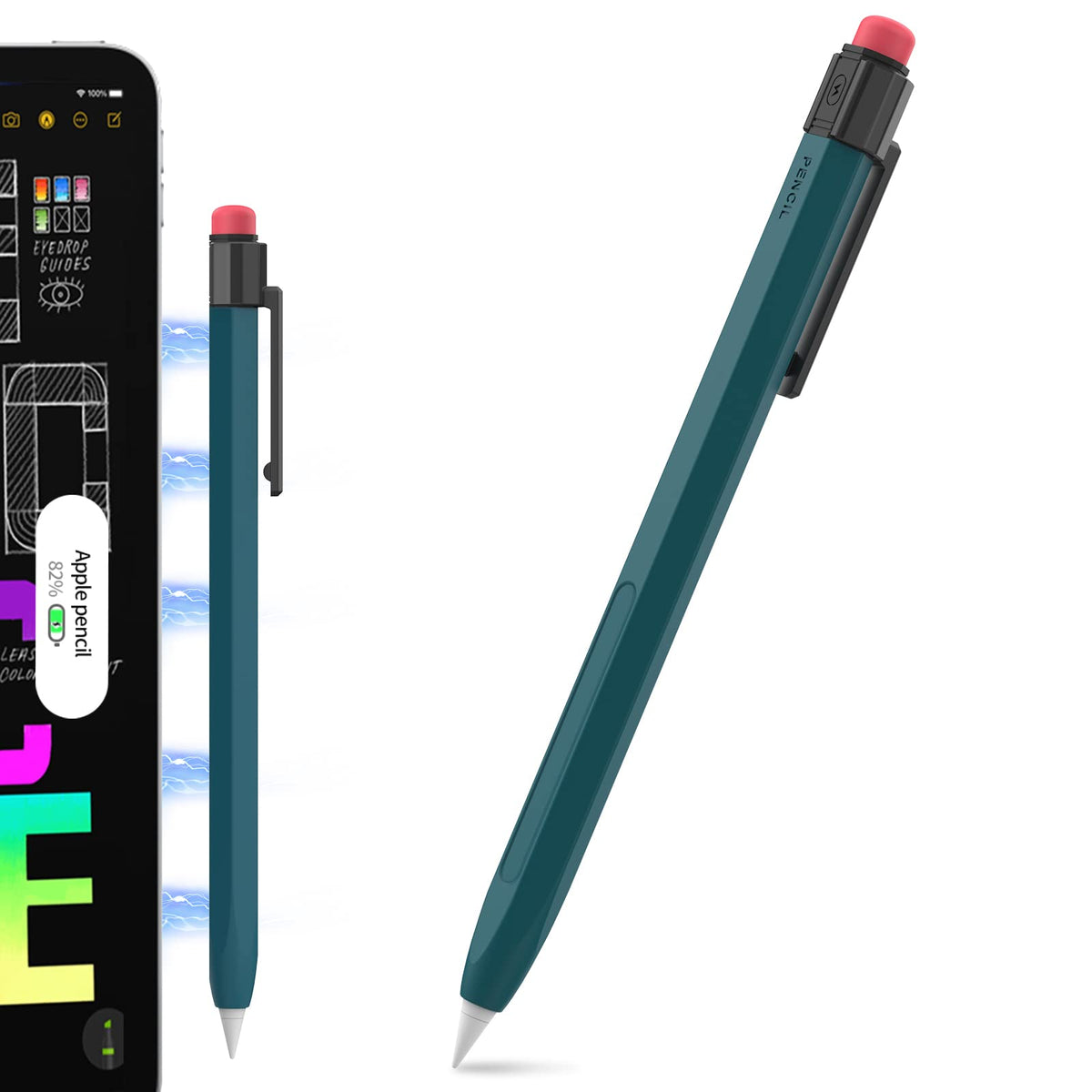 Apple Pencil Pro Silicone Case with Clip Deep Green T655