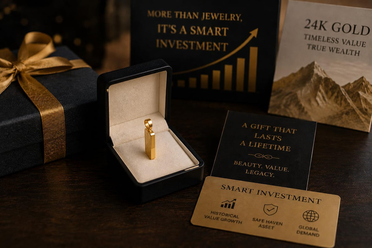 24K Yellow Gold Center Pendant with Gold Frame I7180