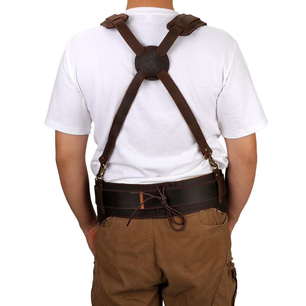 Leather Padded Tool Belt with Suspenders I814