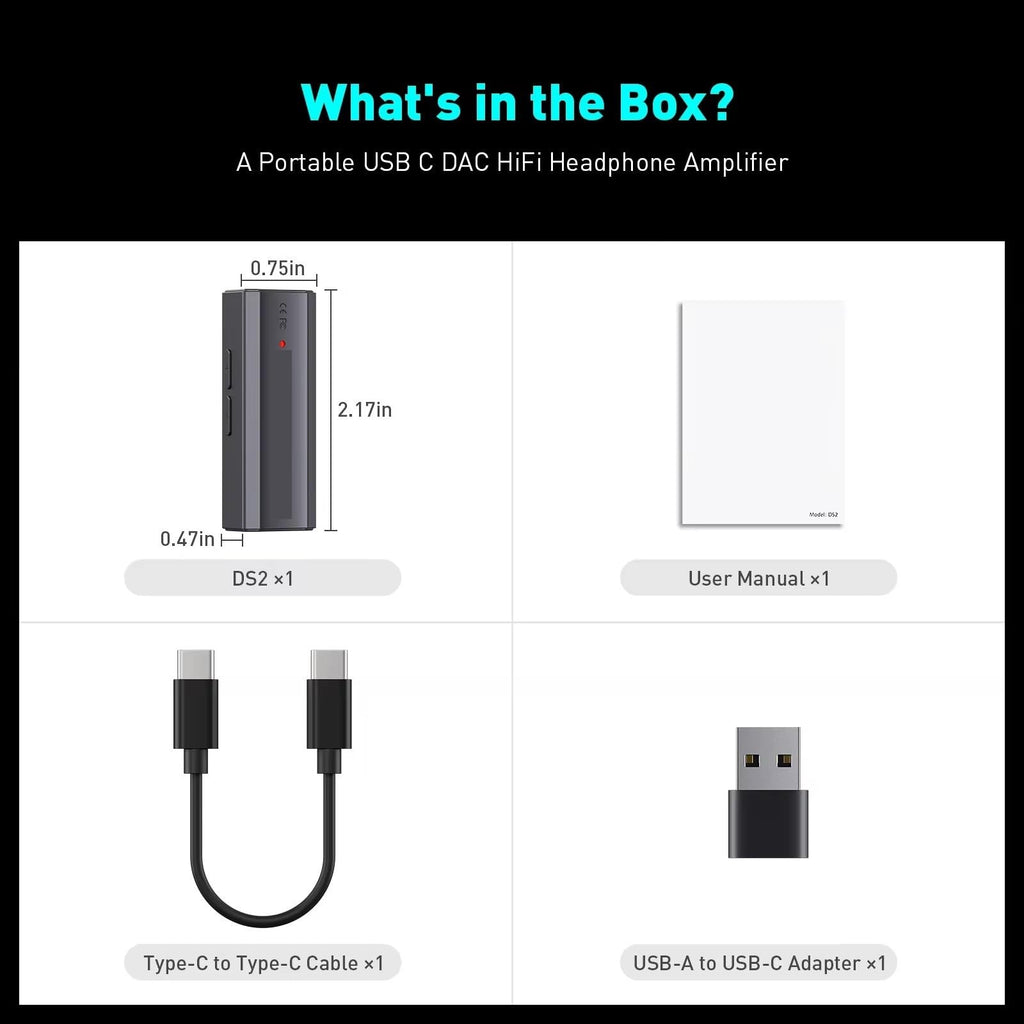 USB DAC Headphone Amplifier with 3.5MM & 4.4MM Dual Outputs T61054