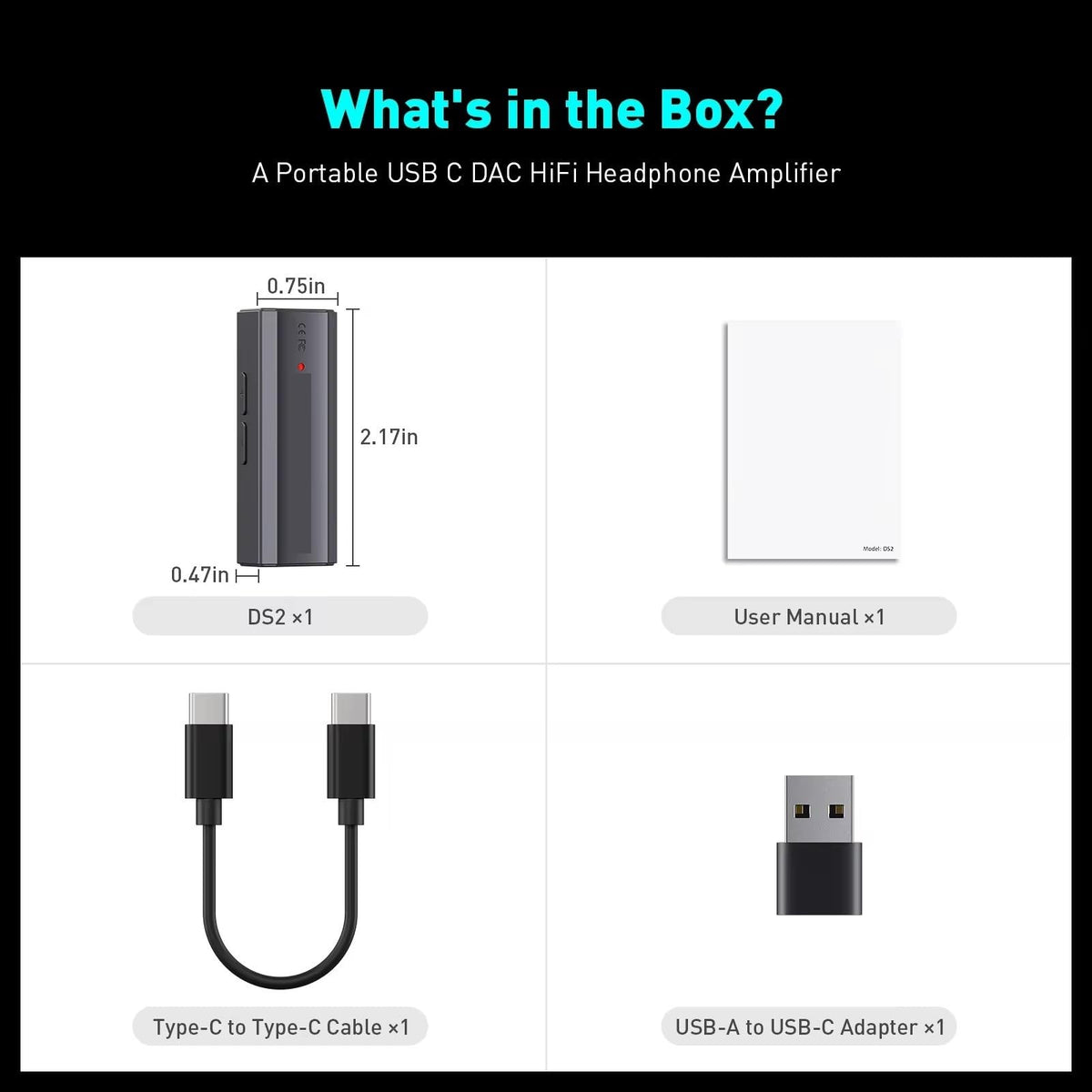 USB DAC Headphone Amplifier with 3.5MM & 4.4MM Dual Outputs T61054