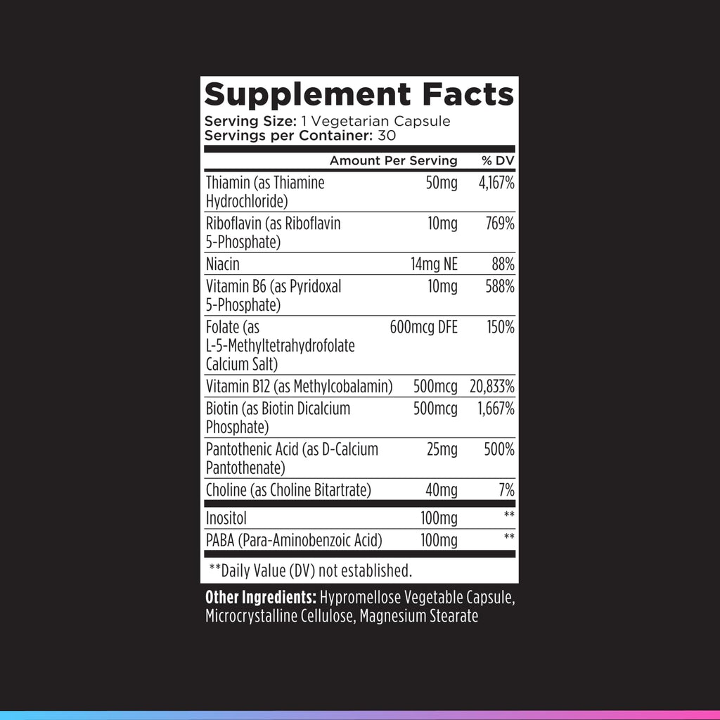 Vitamin B Complex Supplement 30 Capsules Q452454