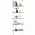 White 5-Tier Ladder Bookshelf O989971