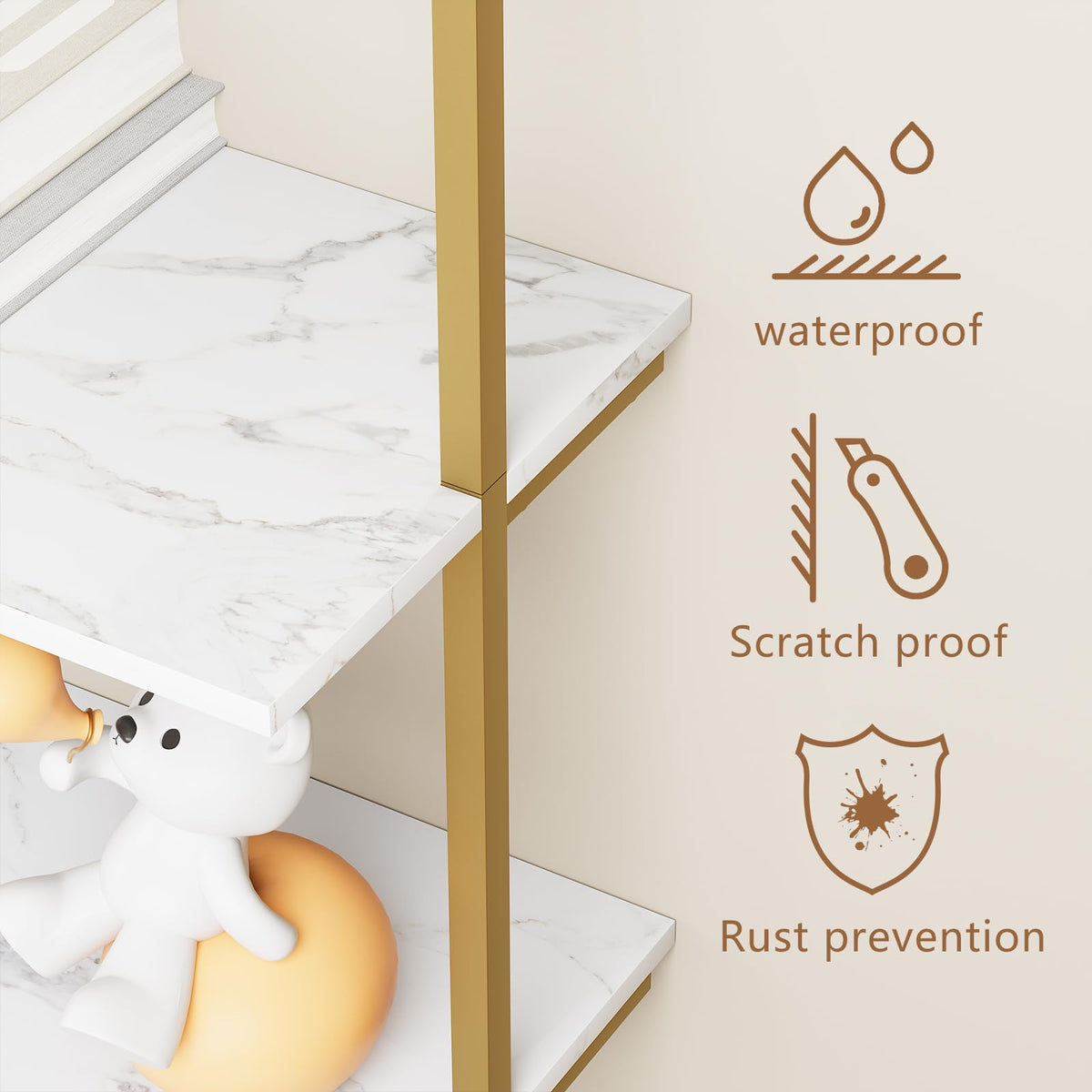 White 5-Tier Ladder Bookshelf O989971