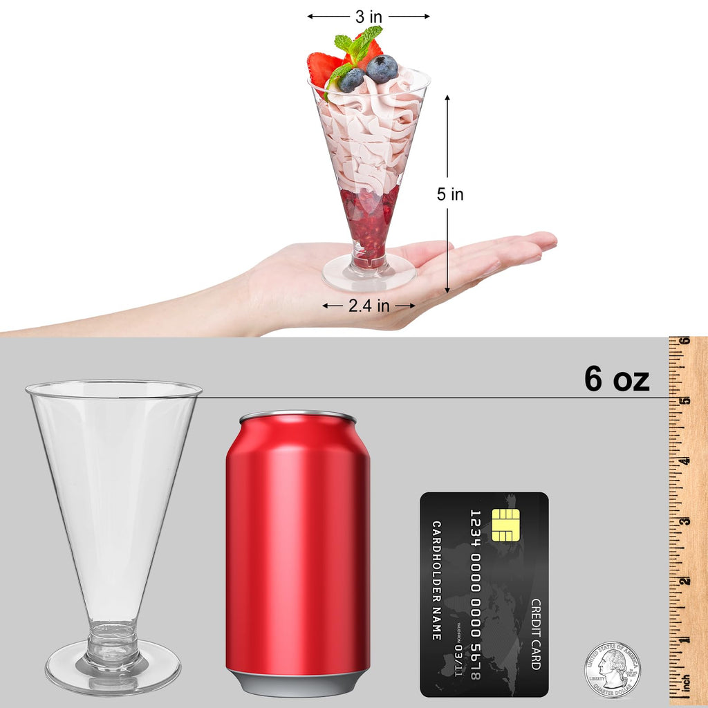 40 Pack 6 oz Disposable Plastic Martini Glasses N7658