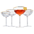 Champagne Coupe Glasses Set of 4 Gold Rim N2817
