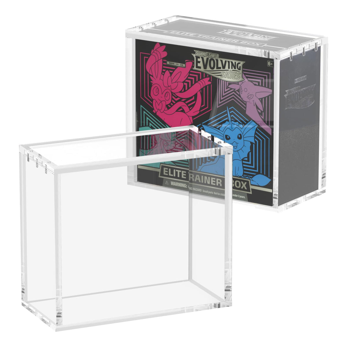 Acrylic Case 3 Pack 8mm Thick Magnetic Lid UV Protection Display Case Z739