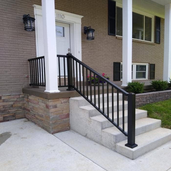Aluminum Railing Kit for Deck Stairs Textured Black 36 x 72 Inch W716209