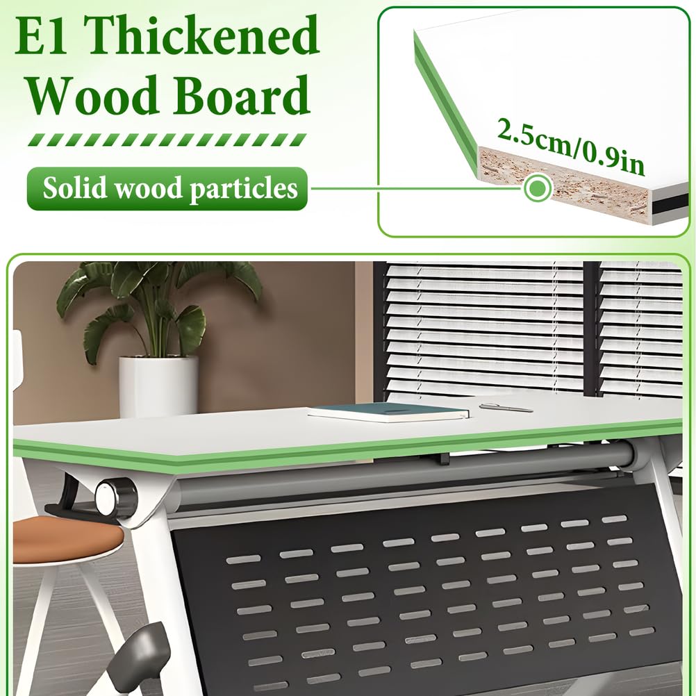 Folding Conference Table with Locking Wheels, 8 Pack, 63x24x30 Inch I22461