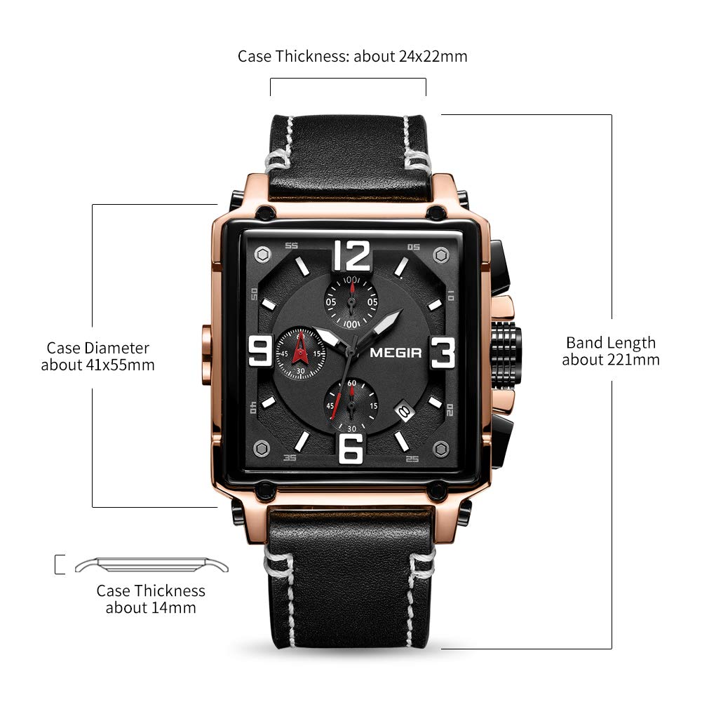 Men's Analogue Luminous Quartz Watch with Leather Strap T11909