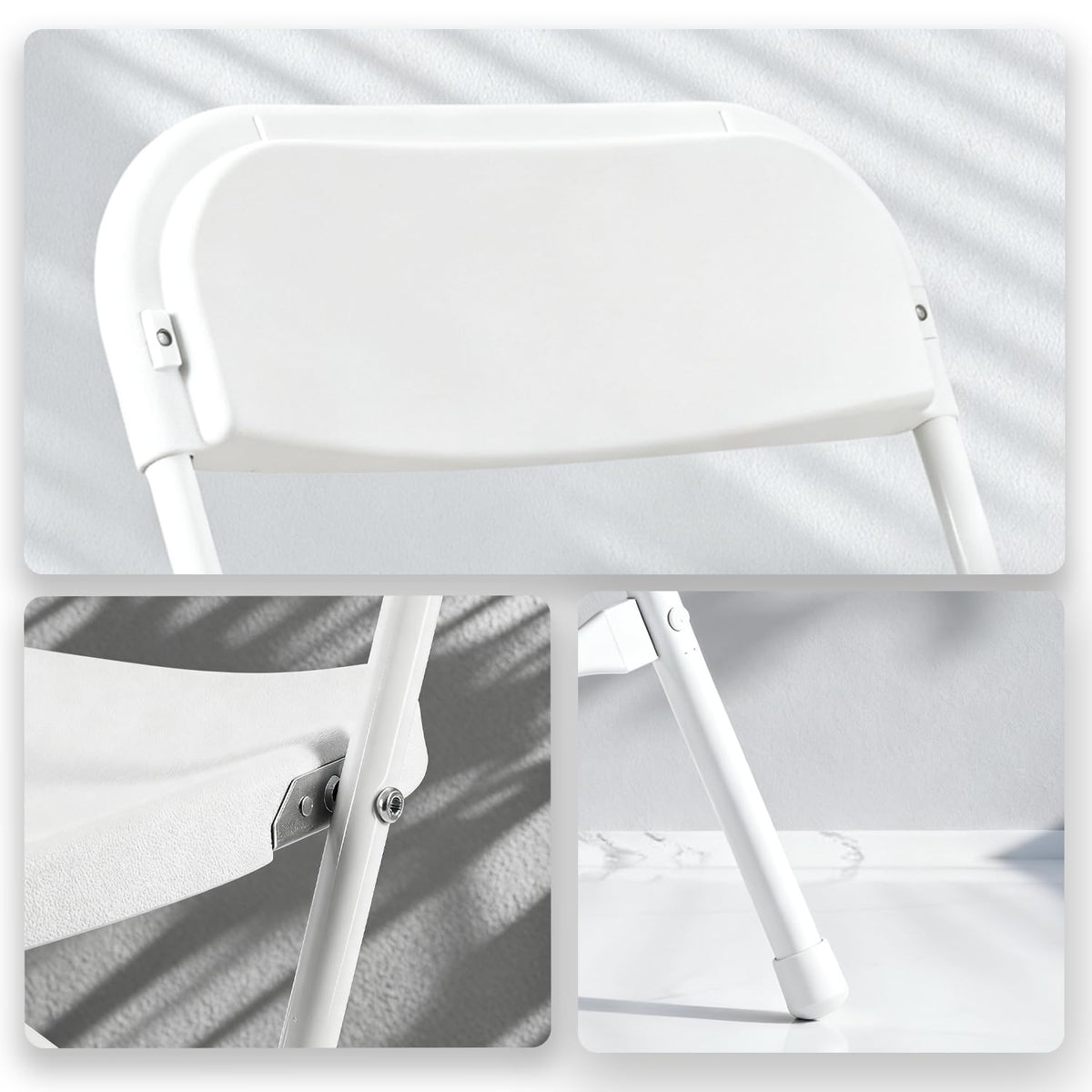 10 Pack White Plastic Folding Chairs N9320