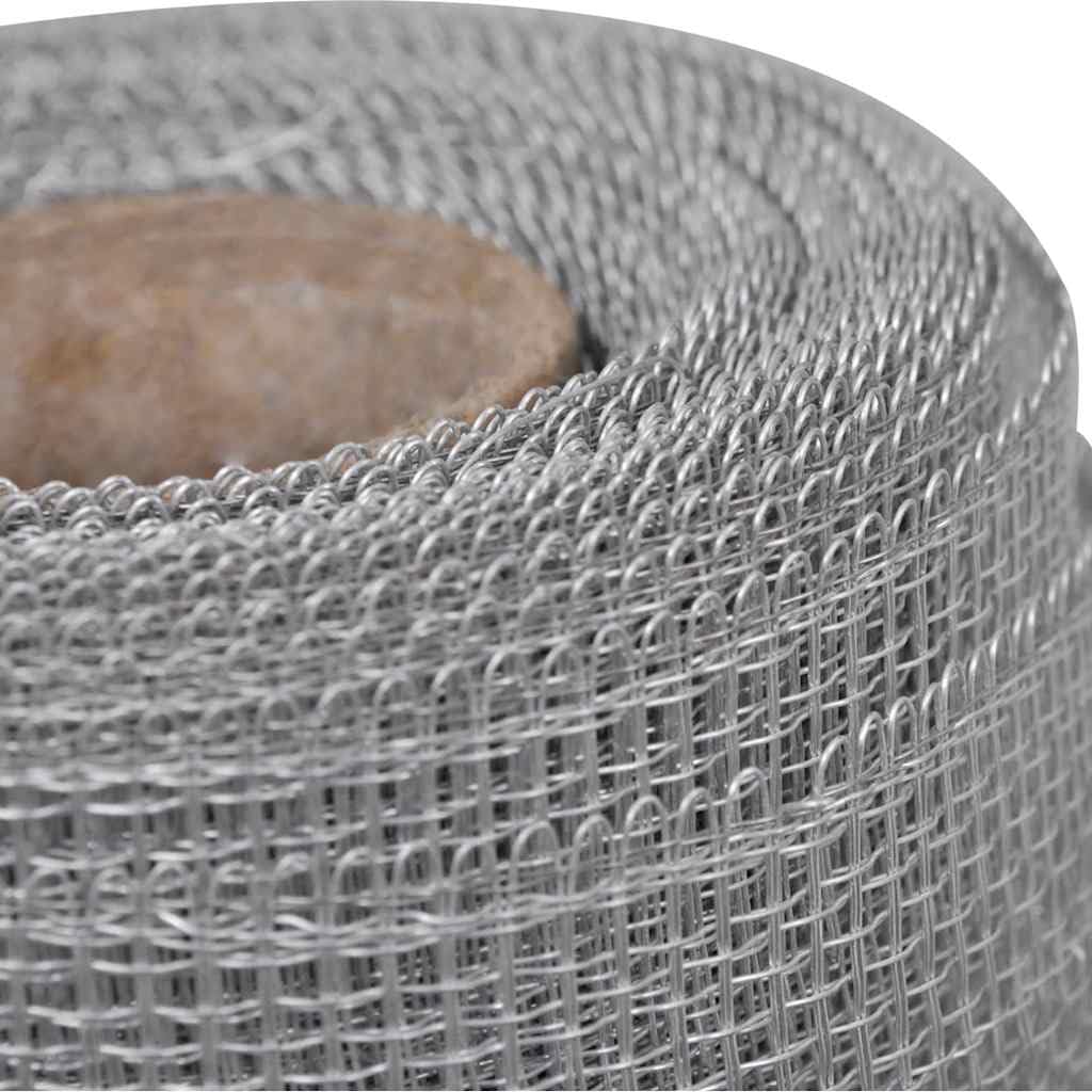 Aluminum Mesh Screen 39.4x196.9 Inch Silver B997