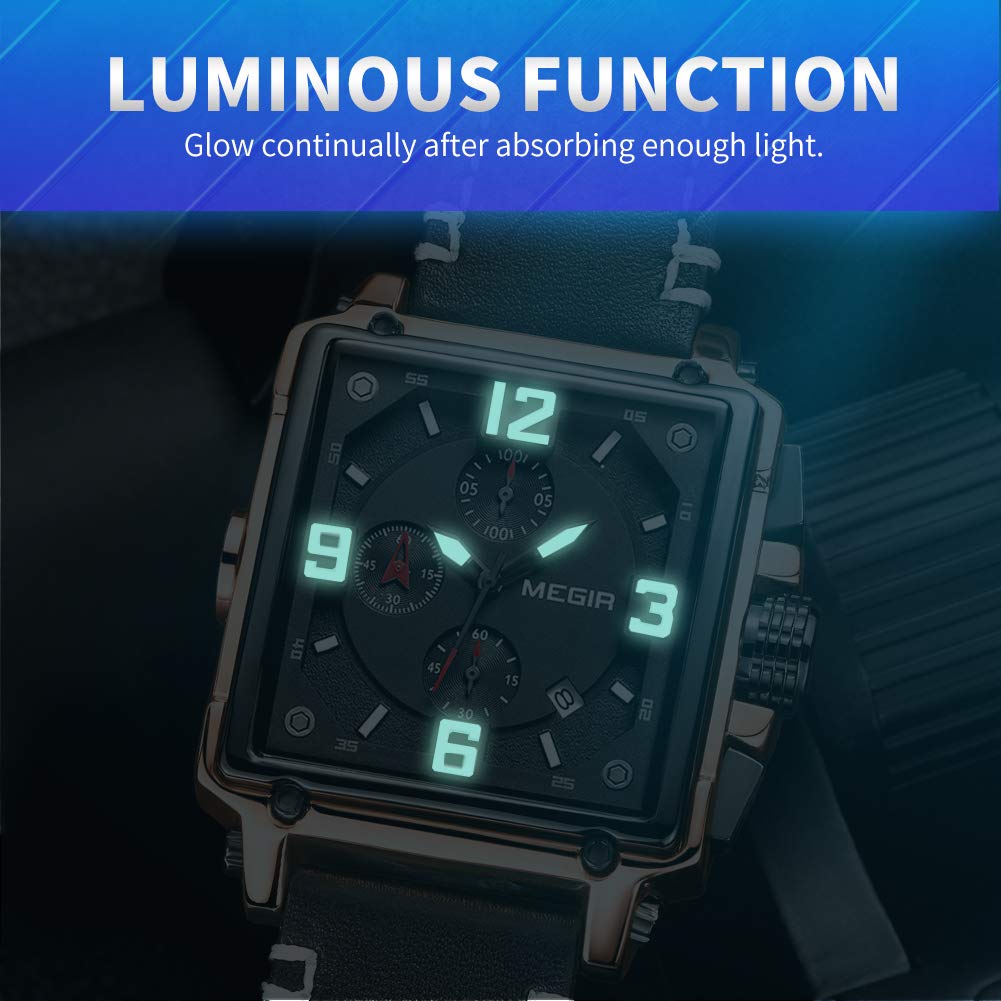 Men's Analogue Luminous Quartz Watch with Leather Strap T11909