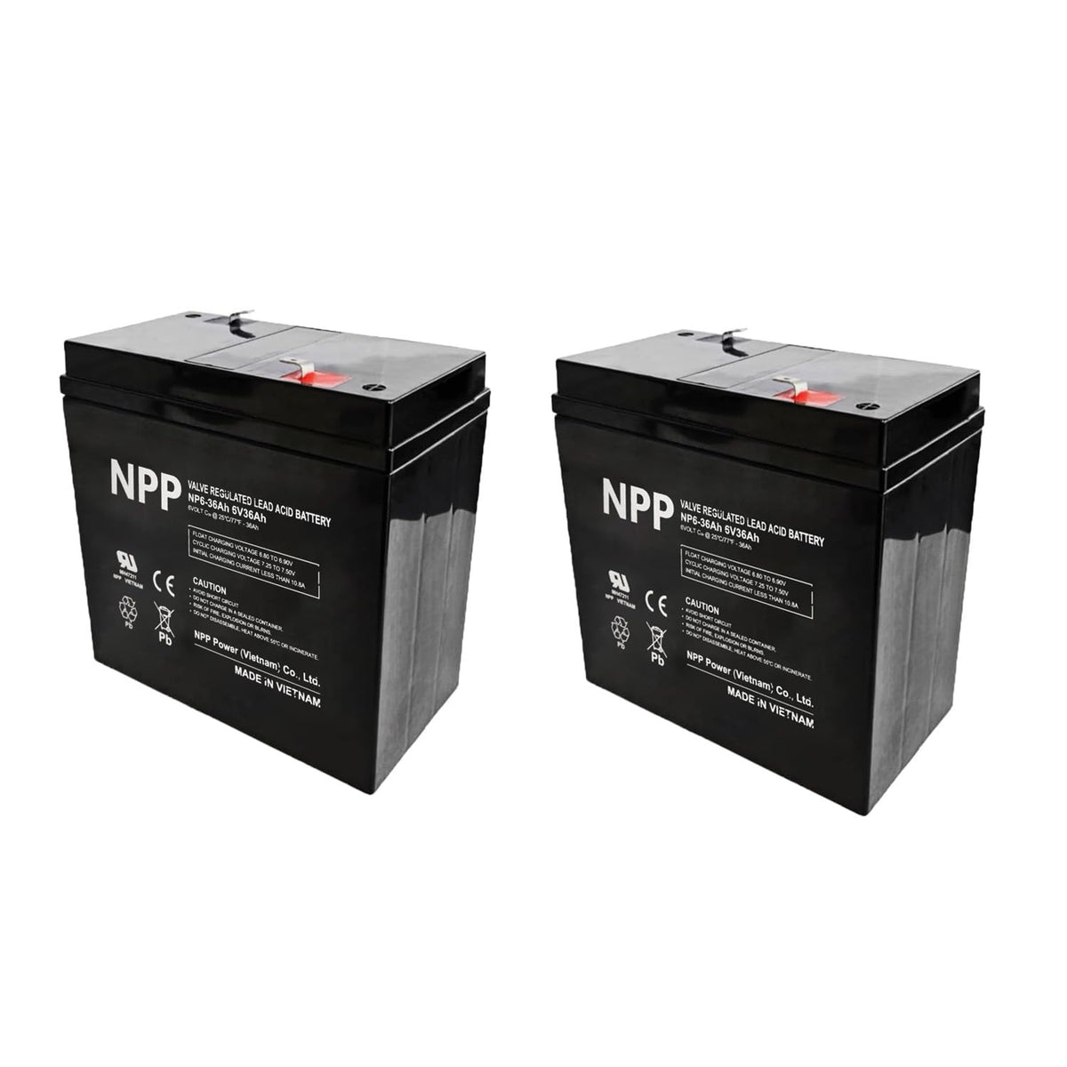 6V 36Ah Rechargeable Sealed Lead Acid Battery 4 Pcs M199