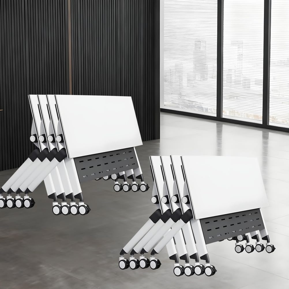 Folding Conference Table with Locking Wheels, 8 Pack, 63x24x30 Inch I22461