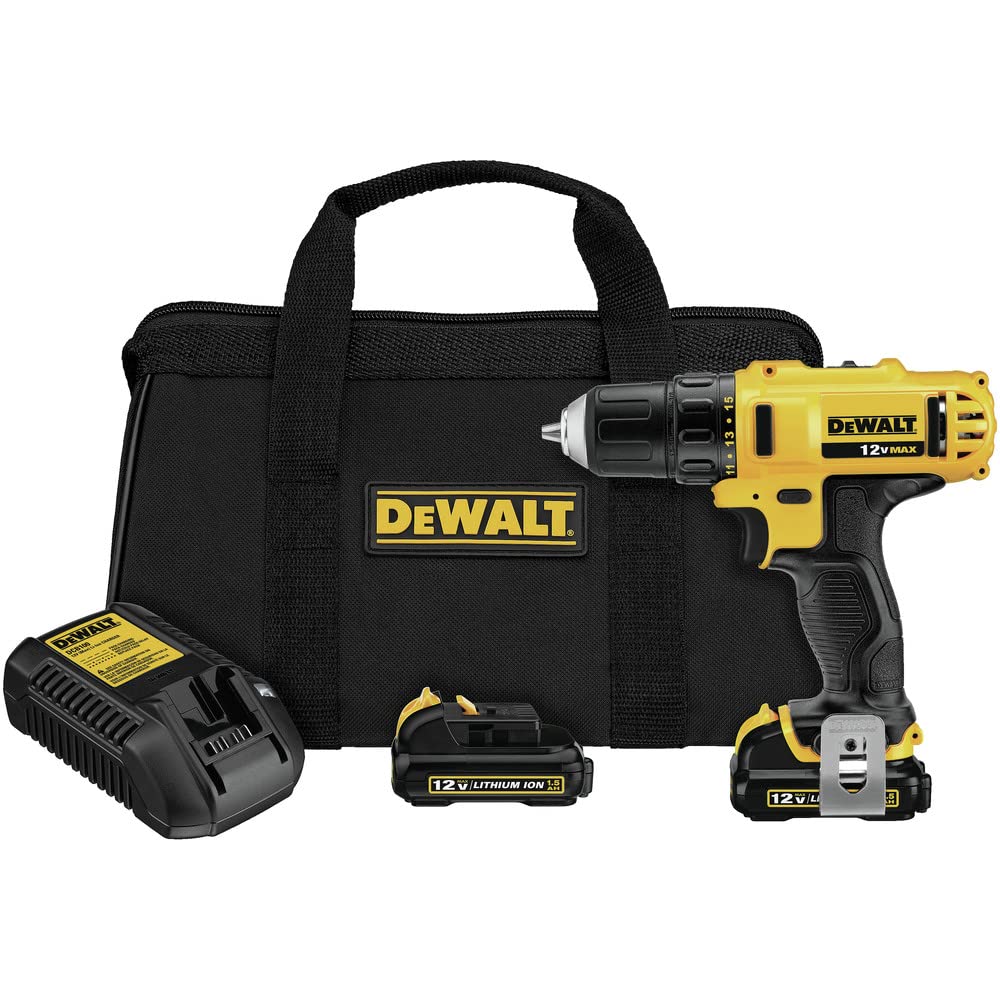 12V MAX 3/8 Inch Cordless Drill/Driver Kit with Battery and Charger P310