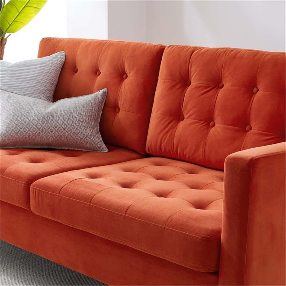 Orange Velvet Sofa S495734