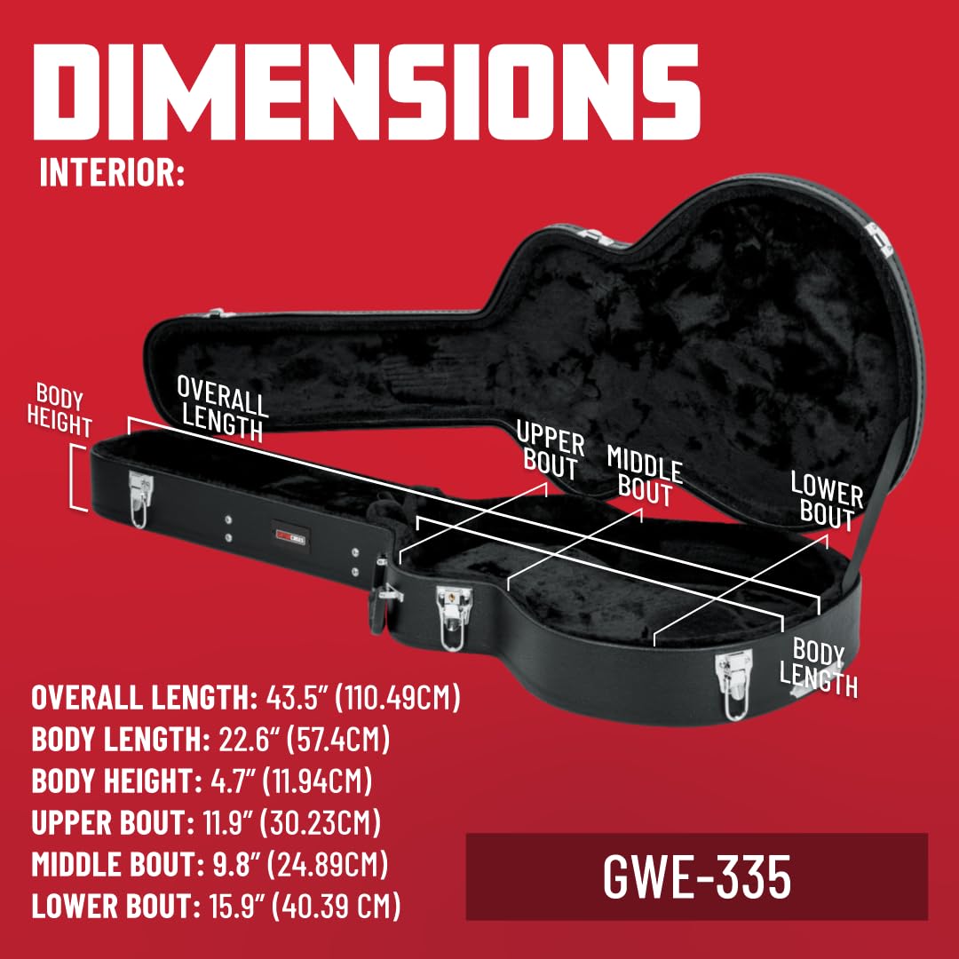 Hard-Shell Wood Case for 335-Style Guitars M9641