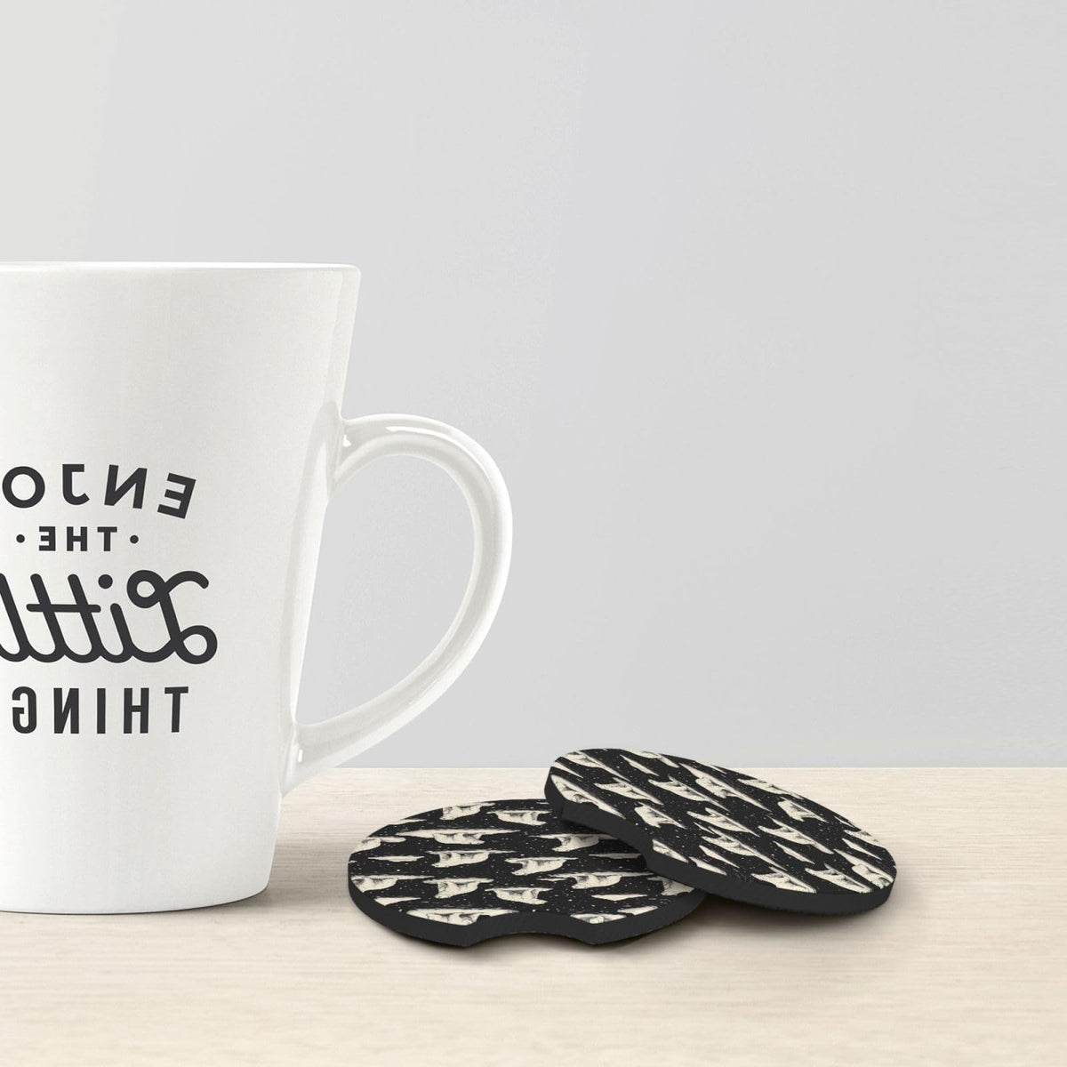 White Bear Print Car Cup Coasters Set of 2 Q648546